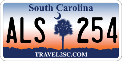 SC license plate ALS254
