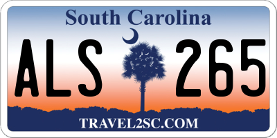 SC license plate ALS265