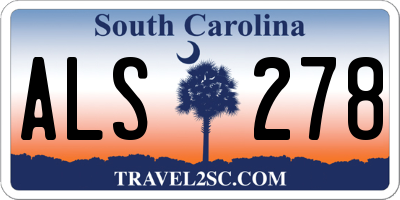 SC license plate ALS278