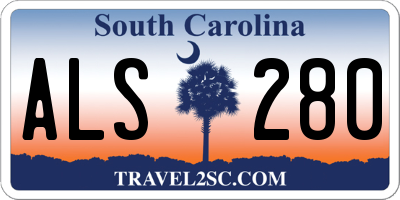 SC license plate ALS280