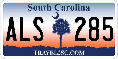 SC license plate ALS285