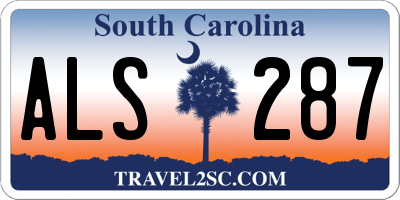 SC license plate ALS287