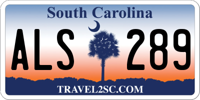 SC license plate ALS289