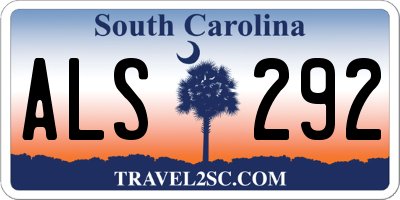 SC license plate ALS292