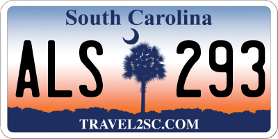 SC license plate ALS293