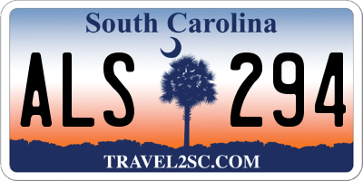 SC license plate ALS294