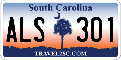SC license plate ALS301