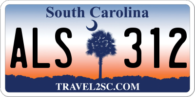SC license plate ALS312