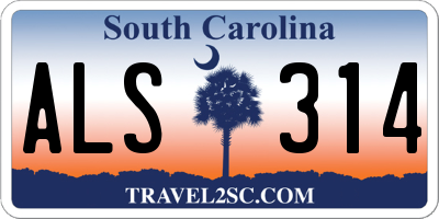 SC license plate ALS314