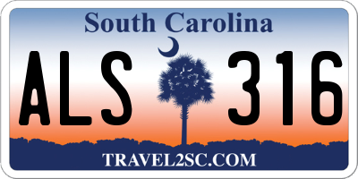 SC license plate ALS316