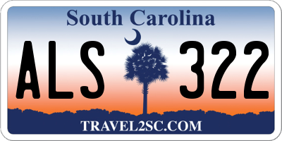 SC license plate ALS322