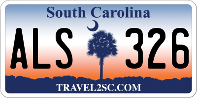SC license plate ALS326