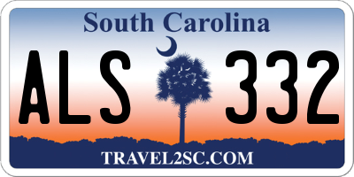 SC license plate ALS332