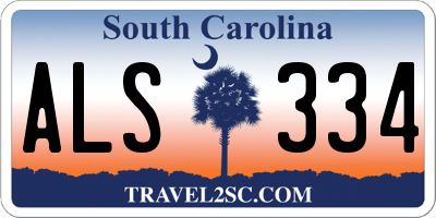 SC license plate ALS334