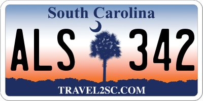 SC license plate ALS342