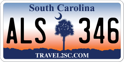 SC license plate ALS346