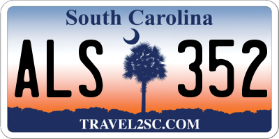 SC license plate ALS352