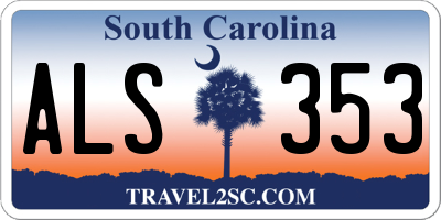 SC license plate ALS353