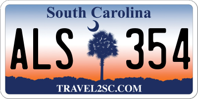 SC license plate ALS354