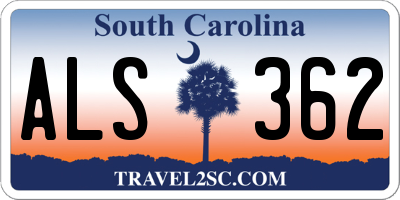 SC license plate ALS362