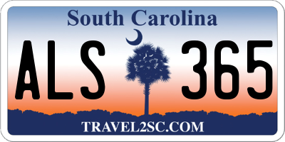 SC license plate ALS365