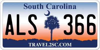 SC license plate ALS366