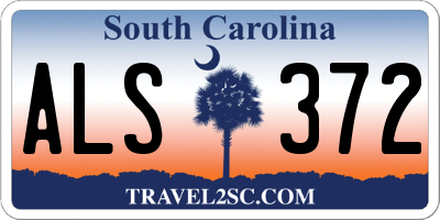 SC license plate ALS372
