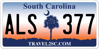 SC license plate ALS377