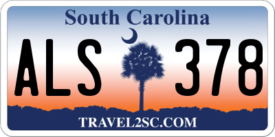 SC license plate ALS378