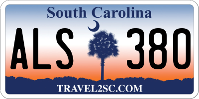 SC license plate ALS380