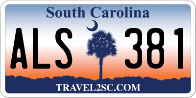 SC license plate ALS381