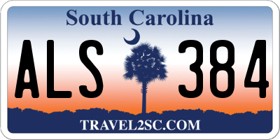 SC license plate ALS384