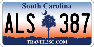 SC license plate ALS387