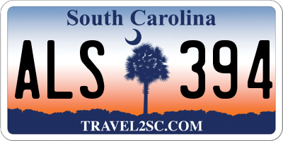SC license plate ALS394