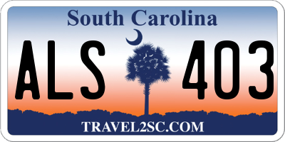 SC license plate ALS403