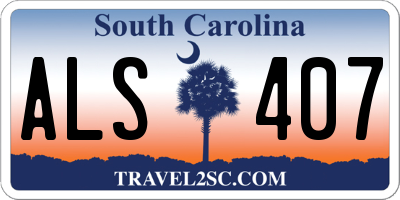 SC license plate ALS407