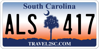 SC license plate ALS417