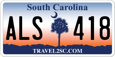 SC license plate ALS418