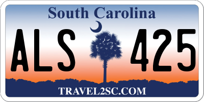 SC license plate ALS425