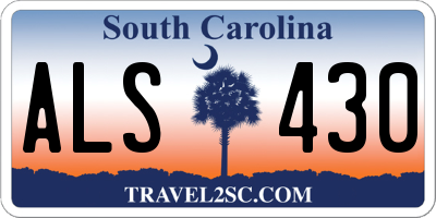 SC license plate ALS430