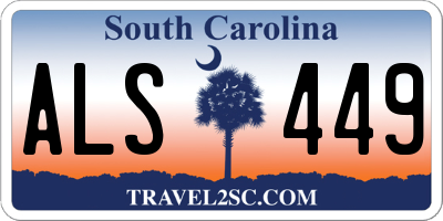 SC license plate ALS449