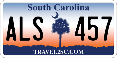 SC license plate ALS457