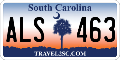 SC license plate ALS463