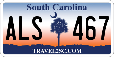 SC license plate ALS467