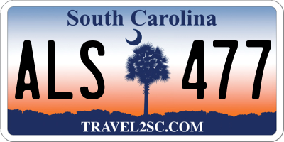 SC license plate ALS477