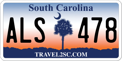 SC license plate ALS478
