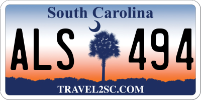 SC license plate ALS494