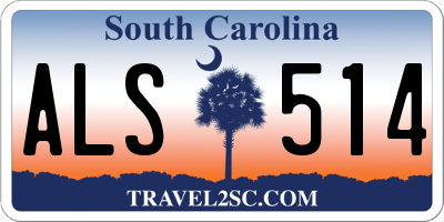 SC license plate ALS514