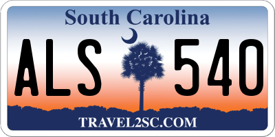 SC license plate ALS540