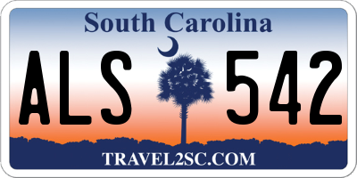 SC license plate ALS542